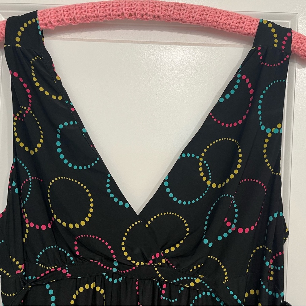 Ambrielle Black Dress with Colorful Dots
